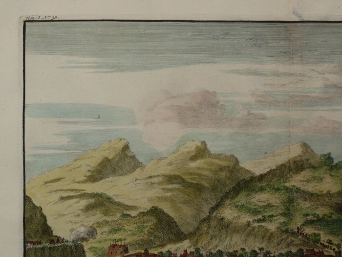 Spanien - Gran Canaria / Las Palmas / Spanien; Jan Luyken - De Stadt Allegona, op 't Eylandt Groot Canaria in den Jaare [1599] vermeestert - 1681-1700