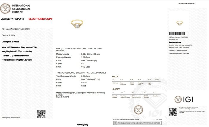 Ring - 18 kraat Hvidguld -  1.82ct. tw. Diamant (Natur) - Diamant - Ideelt snit