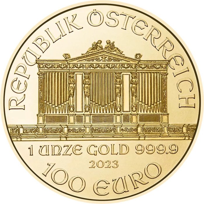 1 Troy Ounce - Guld 999 - 2024 - Vienna Philharmonic fine gold - Præget bar