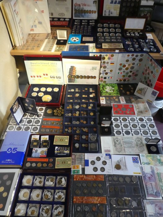 Verden. Collection of coins/banknote/medals/euro inkl. pp from old to modern (800 pieces)  (Ingen mindstepris)