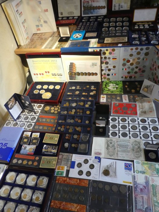 Verden. Collection of coins/banknote/medals/euro inkl. pp from old to modern (800 pieces)  (Ingen mindstepris)