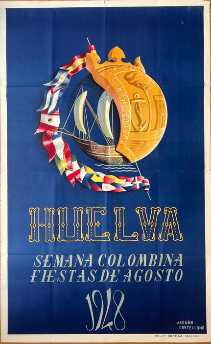 Anonymous - poster pubblicitario HUELVA-1948- LITOGRAFIA