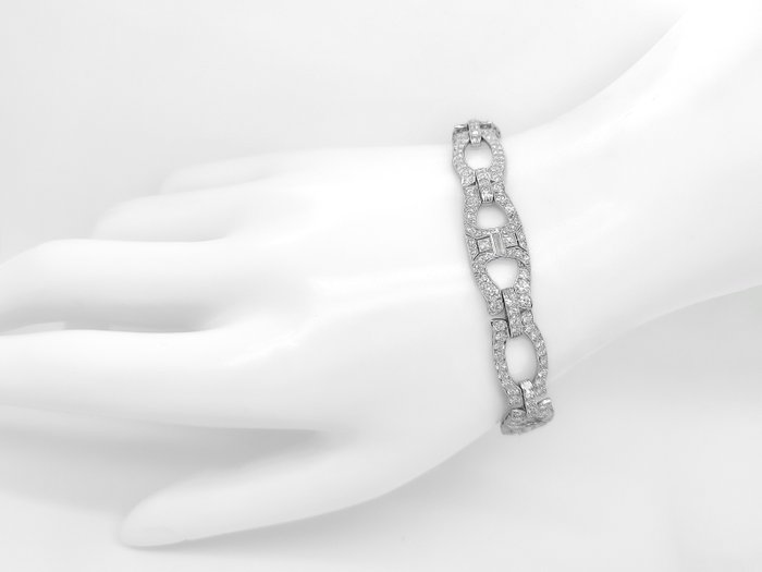 Armbånd - 18 kraat Hvidguld -  5.88ct. tw. Diamant (Natur) - D/VVS