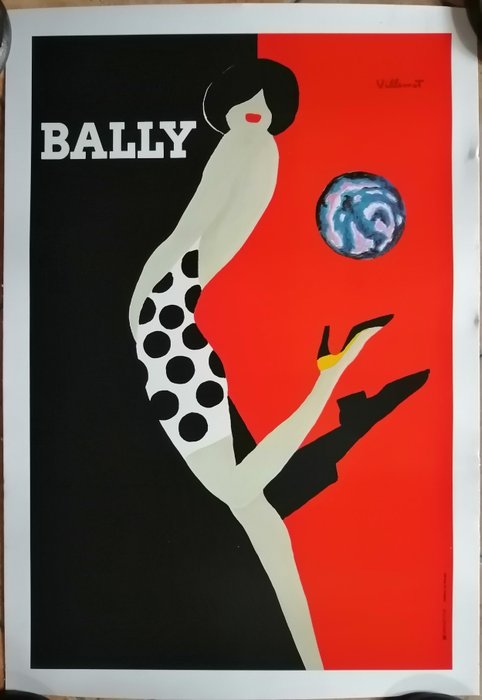 Bernard Villemot - Bally rosso e nero - 1980‹erne