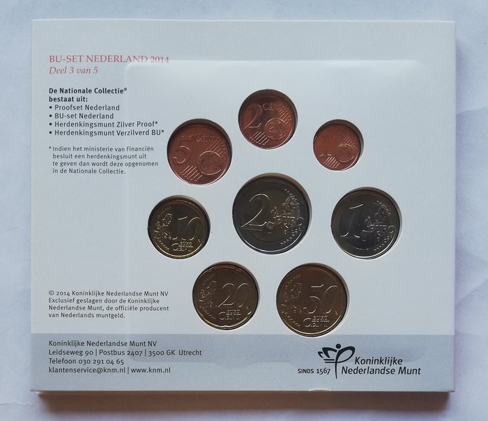 Holland. Year Set (BU) / 2 Euro 2011/2014 (6 items) Proof + BU  (Ingen mindstepris)