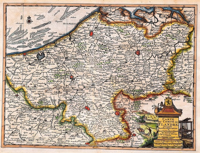 Europa - Belgien / Flandern; P. Van der Aa - Carte du Comte de Flandre - 1736