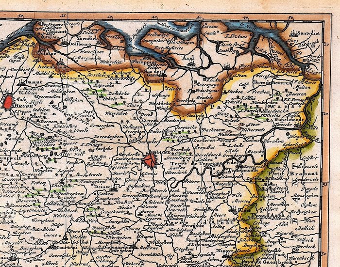 Europa - Belgien / Flandern; P. Van der Aa - Carte du Comte de Flandre - 1736