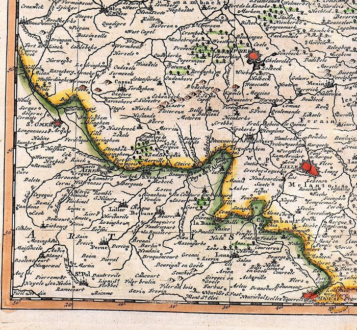 Europa - Belgien / Flandern; P. Van der Aa - Carte du Comte de Flandre - 1736