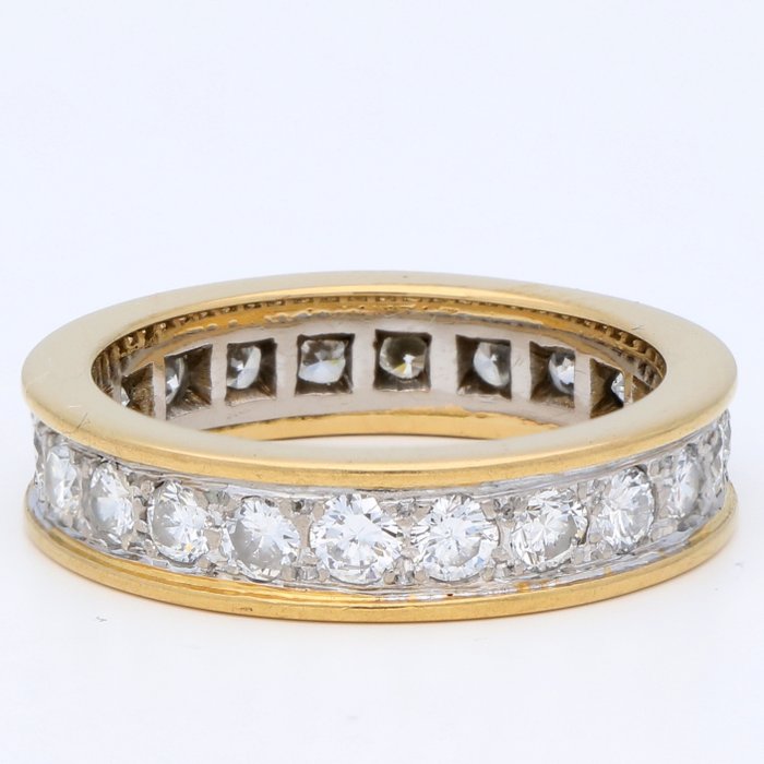 Ring - 18 kraat Gulguld, Hvidguld -  1.98ct. tw. Diamant (Natur)