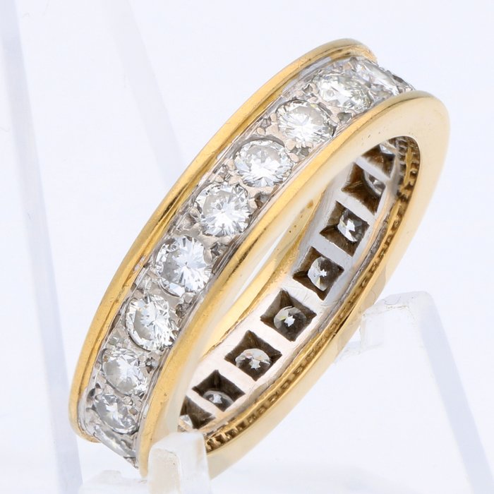 Ring - 18 kraat Gulguld, Hvidguld -  1.98ct. tw. Diamant (Natur)