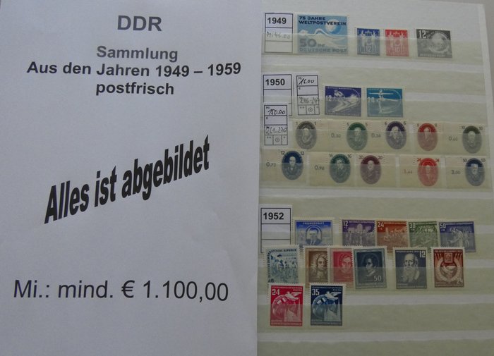 GDR 1949/1959 - DDR postfrimærker fra 1949 - 1959 postfrisk - mit guten Blocks