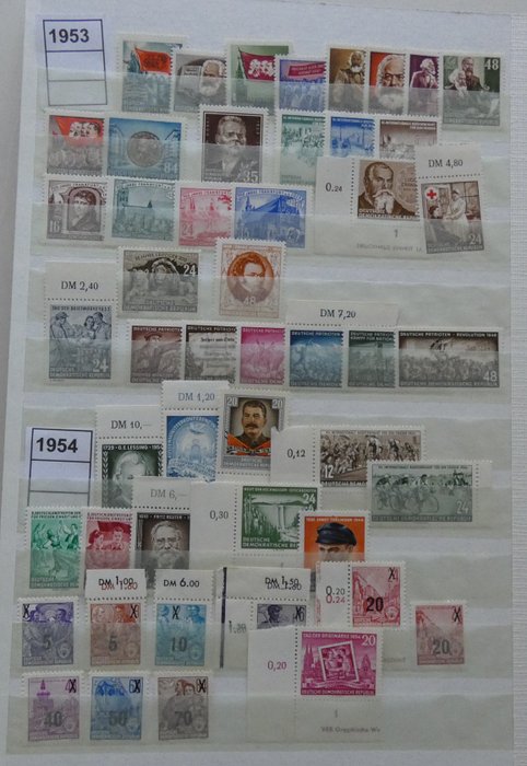 GDR 1949/1959 - DDR postfrimærker fra 1949 - 1959 postfrisk - mit guten Blocks