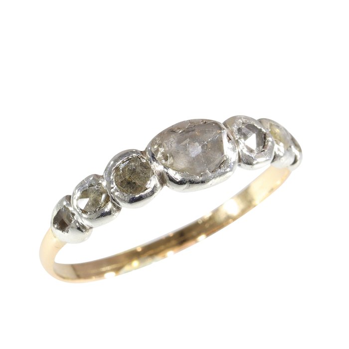 Ingen mindstepris - Ring - 18 kraat Gulguld - Diamant - Vintage antik, 1820