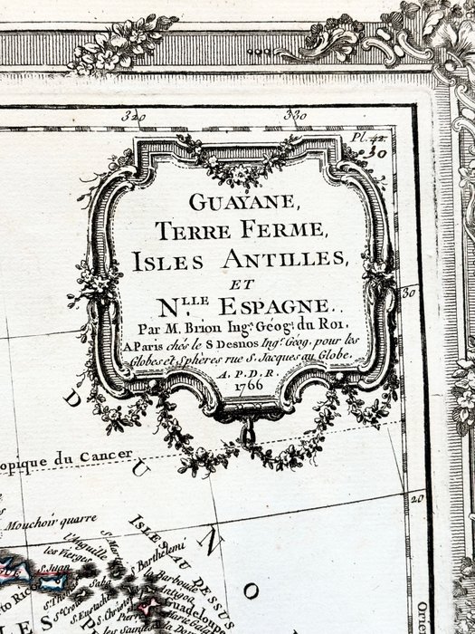 Amérique centrale - Mexique, Caraïbes, Amérique du Sud, Mexique, Costa Rica; Louis-Charles DESNOS - Guyane, Terre ferme, Isles Antilles et Nouvelle Espagne - 1781-1800