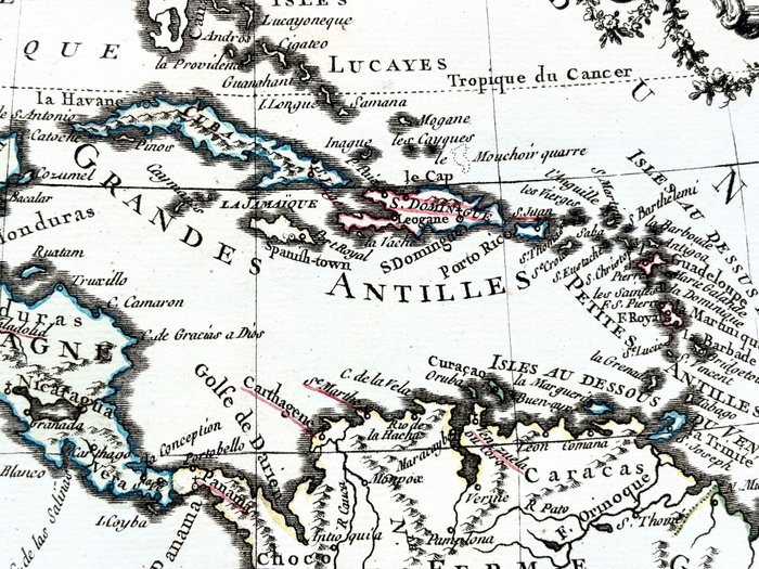 Amérique centrale - Mexique, Caraïbes, Amérique du Sud, Mexique, Costa Rica; Louis-Charles DESNOS - Guyane, Terre ferme, Isles Antilles et Nouvelle Espagne - 1781-1800