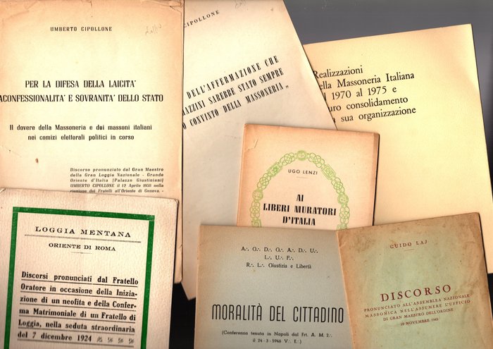 Lino Salvini-Ugo Lenzi-Umberto Cipollone-GuidoLaj - Discorsi dei Gran Maestri della Massoneria Italiana: "Moralità del Cittadino" ... - 1924-1975