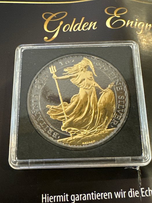 Storbritannien. 2 Pounds 2015  Britannia "Golden Enigma" - Ruthenium gilded, 1 Oz (.999)  (Ingen mindstepris)