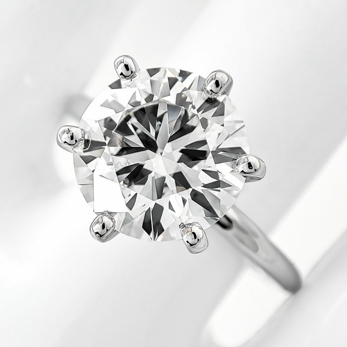 Ring - 14 karat Hvidguld -  3.63ct. tw. Diamant (Laboratoriedyrket) - F/VS1