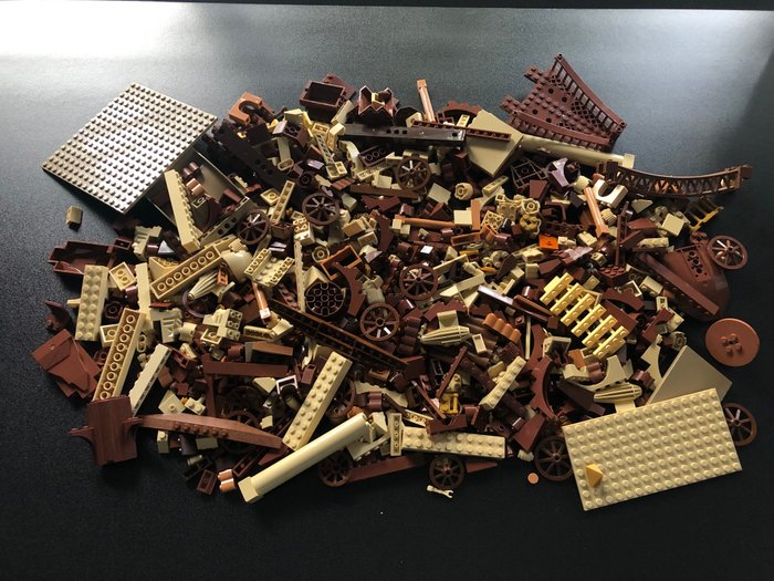 Lego - Geen serie - LEGO Partij van 1000 gram bruine tinten bouwstenen en onderdelen