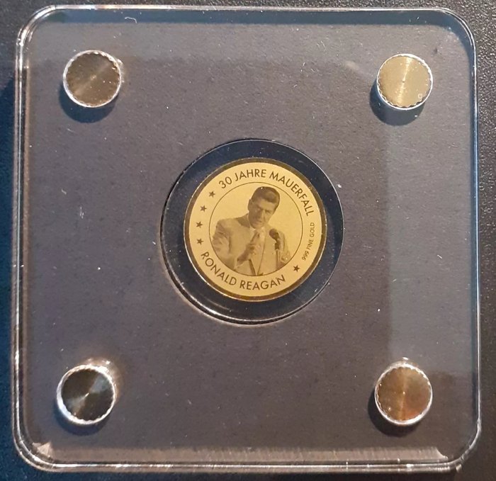 Tchad 3000 Francs 2019 30 Jahre Mauerfall - Ronald Reagan 1/500 Oz (999)  (Ingen mindstepris)