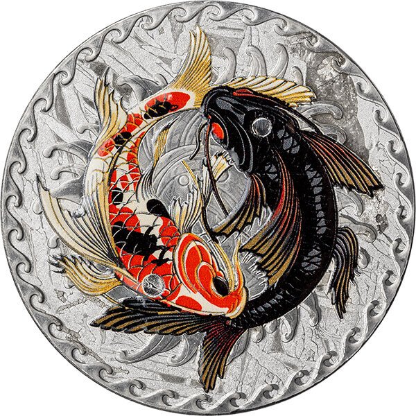 Niue. 5 Dollars 2024 Koi Fish Meteorite Coin Aletai, 1 Oz (.999) Proof-like