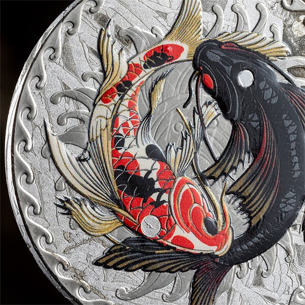 Niue. 5 Dollars 2024 Koi Fish Meteorite Coin Aletai, 1 Oz (.999) Proof-like