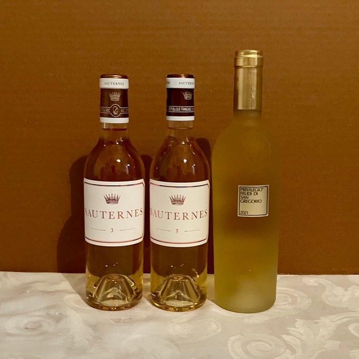 Sauternes by Château d'Yquem: "3"  "5"  2021 Privilegio, Feudi di San Gregorio - Campania, Sauternes - 3 Bottles (0.375L + ( 0.5L)