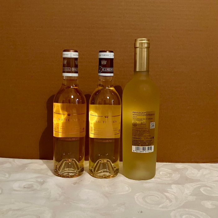 Sauternes by Château d'Yquem: "3"  "5"  2021 Privilegio, Feudi di San Gregorio - Campania, Sauternes - 3 Bottles (0.375L + ( 0.5L)