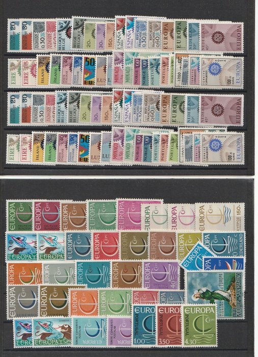 Europa CEPT 1956/2000 - Kultur - Diverse complete sets op 10 insteekkaarten