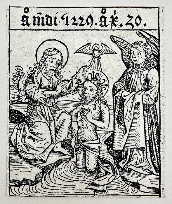 Michael Wohlgemut / Anthonius Koberger - Baptism of Christ - 1493