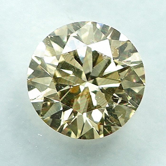 1 pcs Diamant  (Naturfarvet)  - 0.51 ct - Light Orange nuance Gul - I1 - International Gemological Institute (IGI)