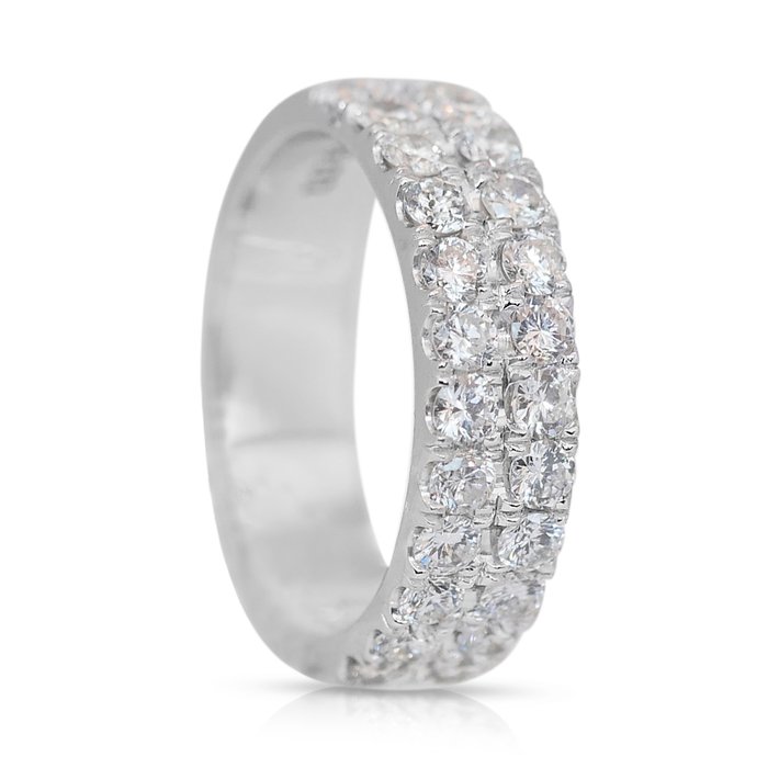 Ring - 18 kraat Hvidguld -  1.35ct. tw. Diamant (Natur)