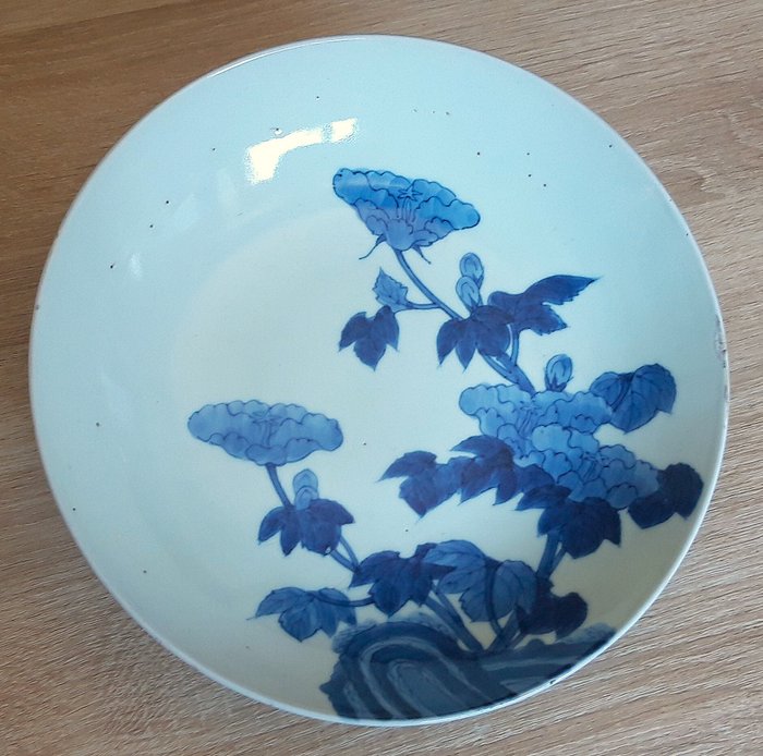 Skål - ANTIK STOR blå  hvid porcelæn fra NABESHIMA - Tidlig EDO - 1600-tallet