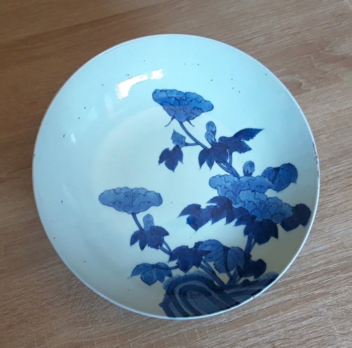 Skål - ANTIK STOR blå  hvid porcelæn fra NABESHIMA - Tidlig EDO - 1600-tallet