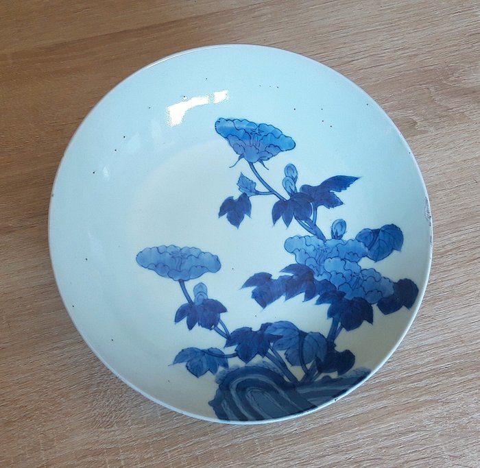 Skål - ANTIK STOR blå  hvid porcelæn fra NABESHIMA - Tidlig EDO - 1600-tallet