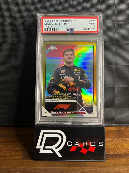 2023 Topps Chrome F1 Max Verstappen #178 Gold /50 PSA 9 - 1 Graded card