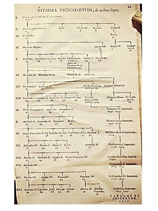 Sitoni Di Scozia Giovanni - Vicecomitum Burgi Ratti Marchionum Castri Spinae, Brignani et Pagatiani feudatariorum genealogica - 1714