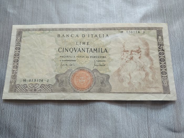 Italien. - 50.000 Lira 19/07/1970 "Leonardo" - Gigante BI 78B2; Pick 99b  (Ingen mindstepris)