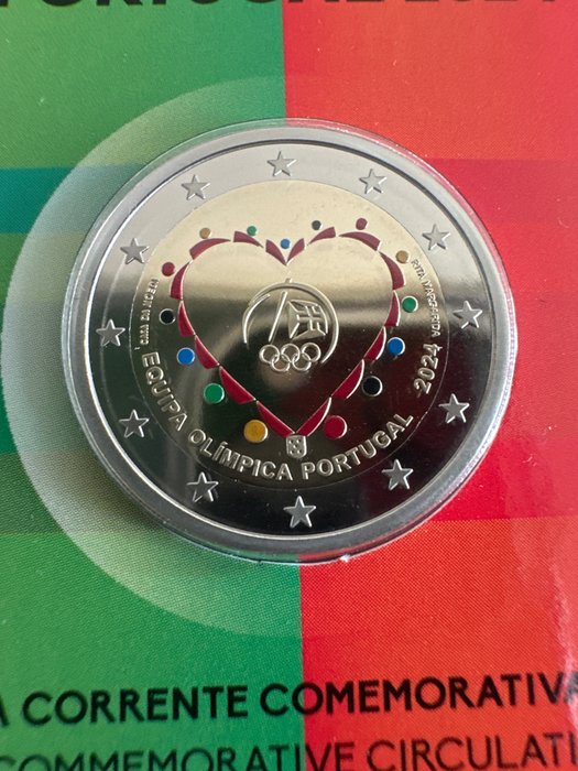 Portugal. 2 Euro 2024 "Equipa Olimpica Portugal" Proof  (Ingen mindstepris)