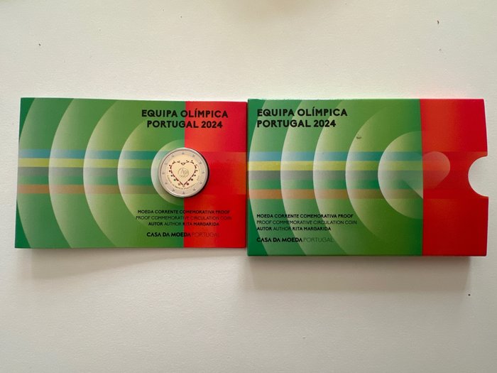 Portugal. 2 Euro 2024 "Equipa Olimpica Portugal" Proof  (Ingen mindstepris)