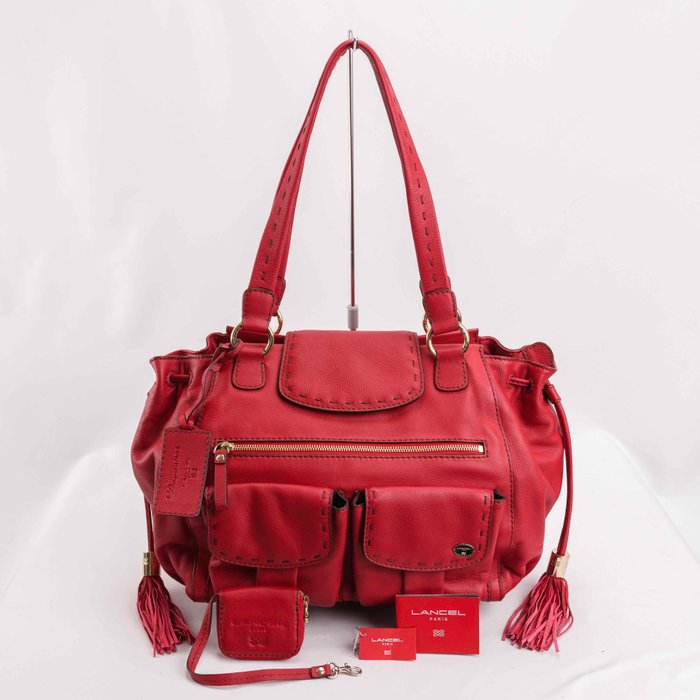 Lancel - LANCEL Red Leather Tote in Premier Flirt Style - Håndtaske