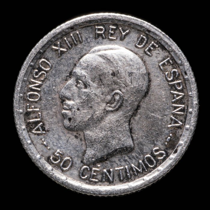 Spanien. Alfonso XIII (1886-1931). 50 centimos 1926. Lote de 7 monedas  (Ingen mindstepris)