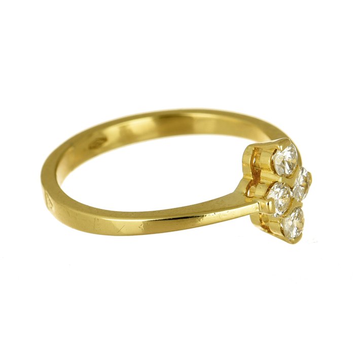 Ring - 18 kraat Gulguld Diamant (Natur)