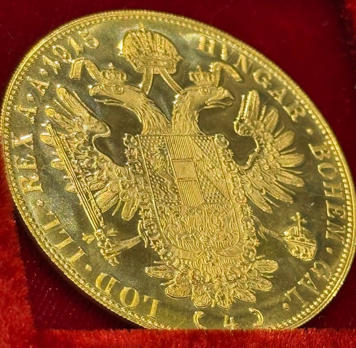 13,96 grams - Guld 980 - 4 Ducat Austria 1915 - 986‰