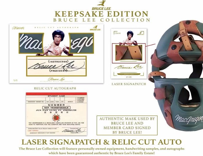 2024 Keepsake Keepsake Bruce Lee - 1 x Bruce Lee Relic Card per Box! + 5 Card Pack - 1 Card - Næsten så god som ny (NM)