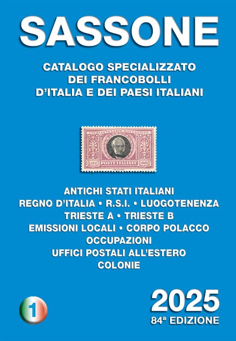 Italien Kongerige 1850/2023 - Sassone katalog over italienske frimærker vol. 1 - Sassone 2025 volume 1