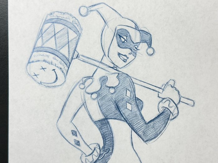 Batman - 1 Koncepttegning af Harley Quinn "Mallet" af Batman Animator, lavet af Todd Aaron Smith (certificeret)