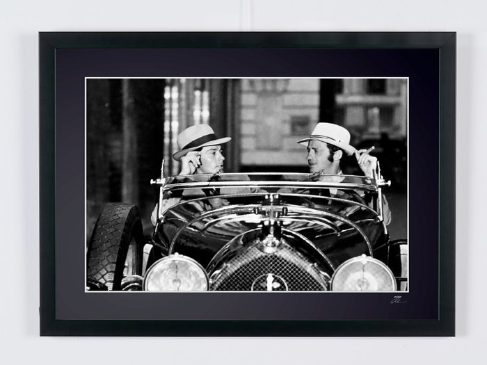 Alain Delon  Jean Paul Belmondo  - Borsalino 1974 - Fine Art Photography - Luxury Wooden Framed 70X50 cm - Limited Edition Nr 02 of 30 - Serial ID 17279 - Original Certificate (COA) Hologram Logo Editor and QR Code - 100% New items