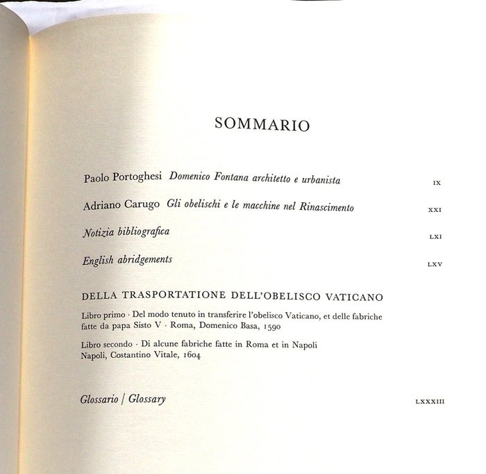 Domenico Fontana - Della Trasportazione dell'Obelisco Vaticano 1590 - 1978