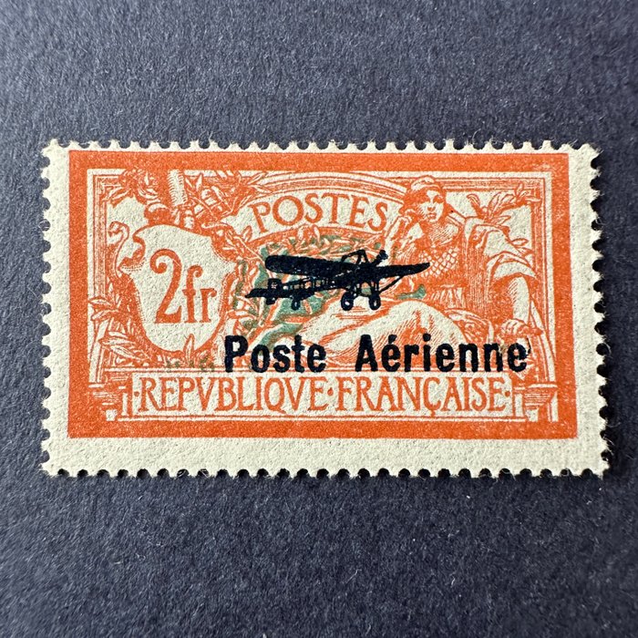 Frankrig  - YT Airmail 1 "Merson 2fr orange" i NYT ** - TB signeret Brun